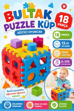 Bul-Tak Puzzle - Bultak Lego - Bebek Oyuncağı - Şekil Takmaca