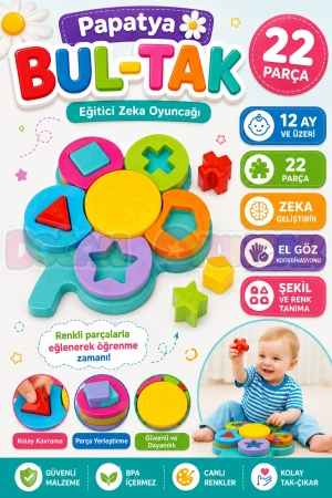 Papatya Bul-Tak - Bultak Lego - Bebek Oyuncağı - Şekil Takmaca