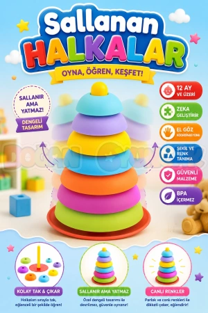Sallanan Halkalar - Hacıyatmaz Lego - Bebek Oyuncağı - Kule Oyunu