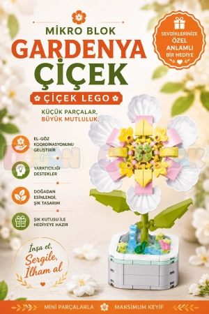 Mikro Blok Gardenya Çiçek Lego - Lego Setleri Mini Lego - Çiçek Lego - Blossom Çiçek Lego