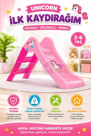 Dolu Unicorn İlk Kaydırağım - Çocuk Kaydırak - Çocuk Kaydırağı Küçük Kaydırak
