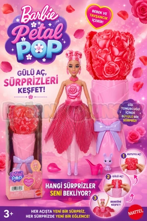 Barbie Petal Pop - Kırmızı Gül Bebek JMF59 - Barbie Oyuncak Barbie Bebek