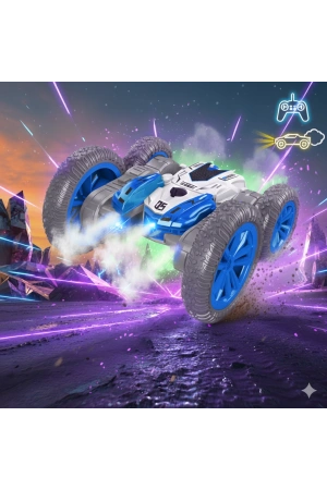 Atomizing Style Uzaktan Kumandalı Akrobatik Araba Mavi - Işıklı Buharlı Araba - Akrobasi Arabası