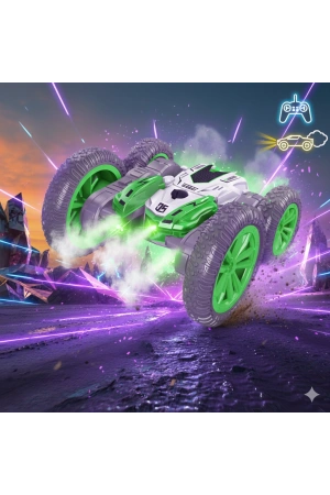 Atomizing Style Uzaktan Kumandalı Akrobatik Araba Yeşil - Işıklı Buharlı Araba - Akrobasi Arabası