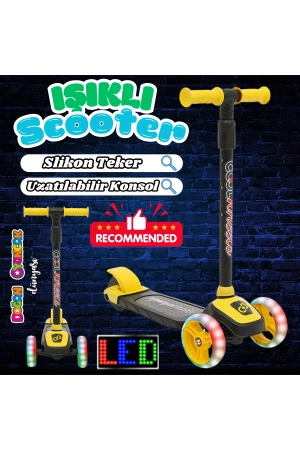 Cool Wheels Sarı Twist Işıklı 3 Tekerlekli Scooter - Işıklı Scooter - CoolWheels Scooter - Çocuk Scooter - İttir Git
