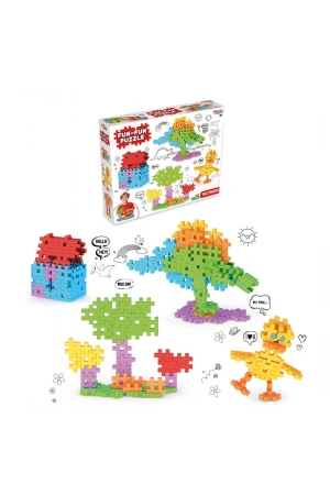 FunFun Puzzle (192 Parça) - Lego Setleri - Geometrik Oyuncak - Fun-Fun - Kare Bloklar