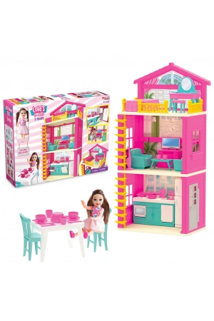 Lolanın 3 Katlı Evi - Ev Oyuncak - Lolanın 3 Katlı Ev Seti - Barbie Ev Seti