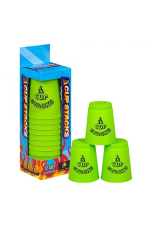 Orijinal Cup Stacks Bardak Oyunu - Speed Cup - Hızlı Bardaklar Oyunu - Hızlı Bardak Oyunu - Yeşil