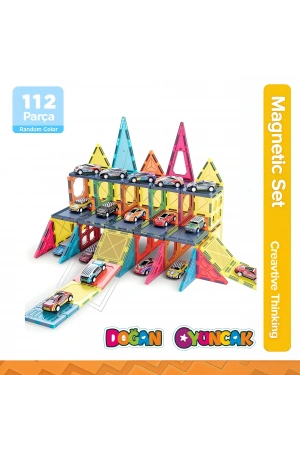 Orijinal Magnetic Tiles 112 Parça Manyetik Lego - Magnetic Magical Magnet - Mıknatıslı Lego