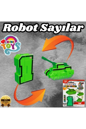 Pocket Morphers 1 Tank - Roboto Dönüşen Sayılar - 1 Numara Robot - Transformers - Robot Sayı