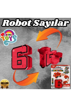 Pocket Morphers 6 Roket Atar - Roboto Dönüşen Sayılar - 6 Numara Robot - Transformers - Robot Sayı