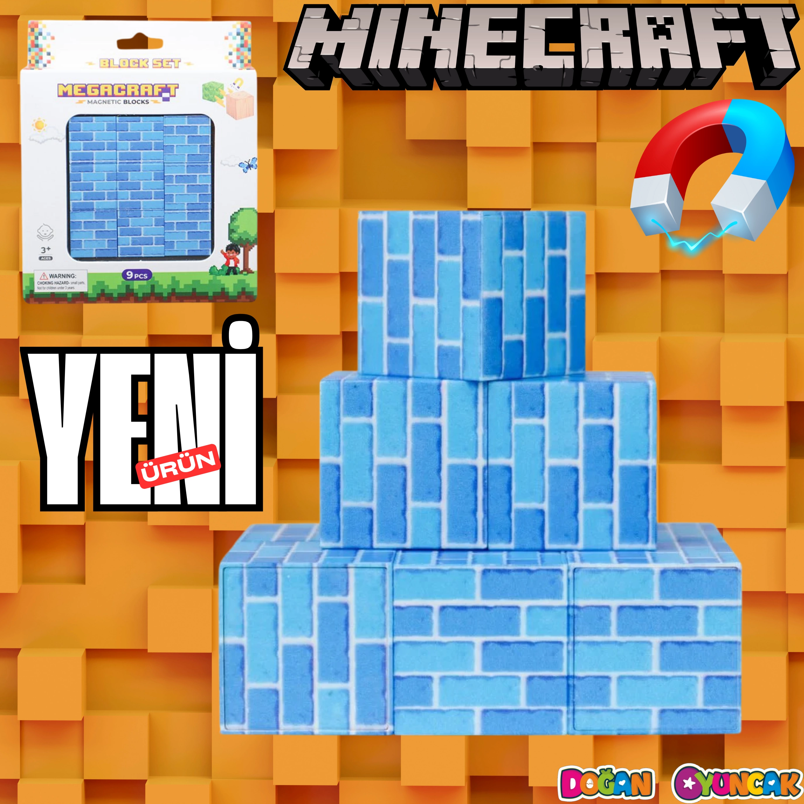 Minecraft Buzul Tuğla Desenli Blok Manyetik Lego Minecraft Manyetik Lego Minecraft Lego Megacraft Lego Seti Megnetic Blocks