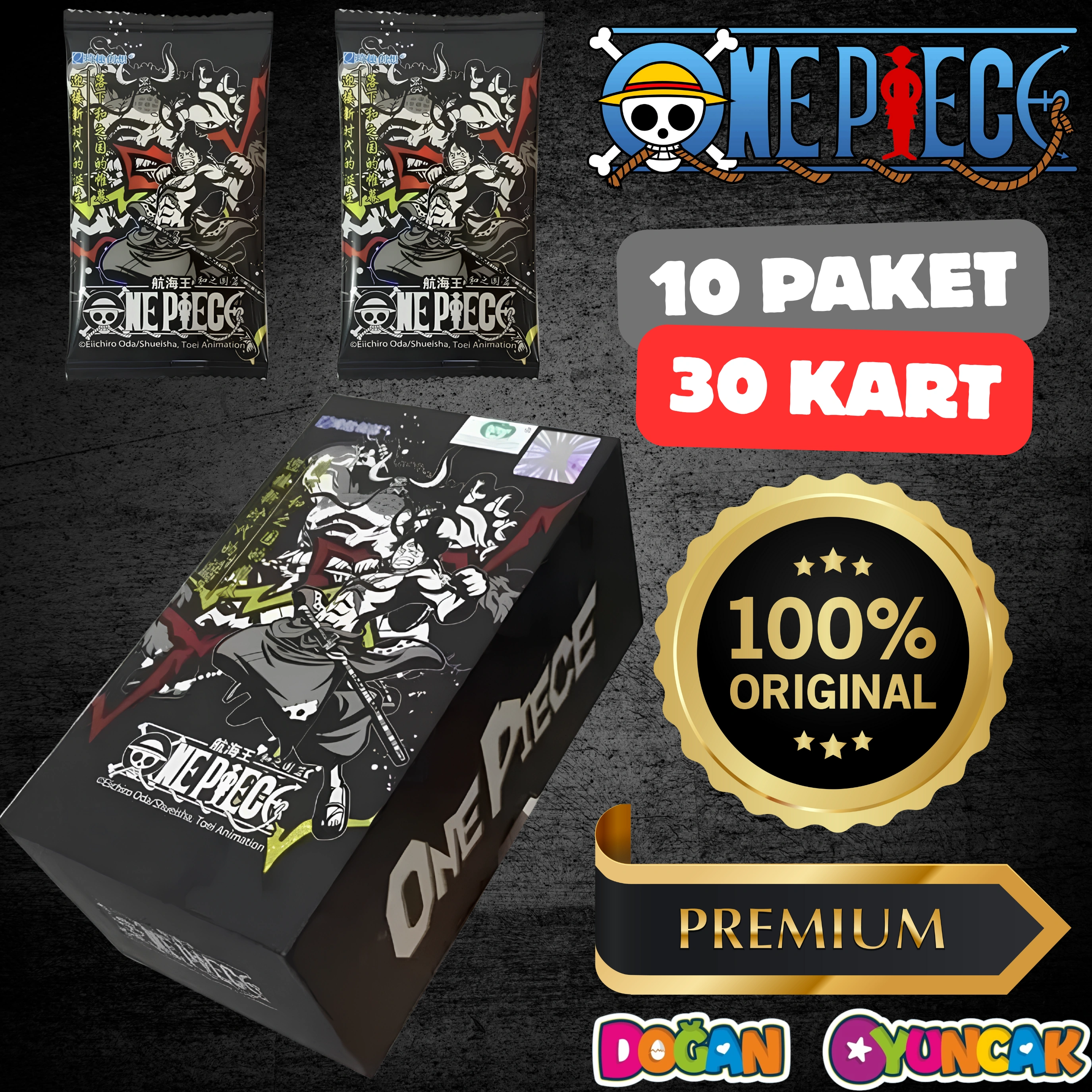Orijinal One Piece Game Black Card Box 10 Booster Pack - One Piece