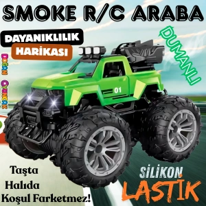 Smoke R/C Araba Yeşil - Uzaktan Kumandalı Duman Atan Araba - Dumanlı Kumandalı Araba - Uzaktan Kumandalı Araba