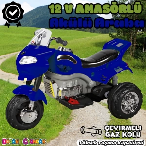 Amortisörlü Akülü Turbo GoWay Motosiklet Lacivert - Aliş GoWay Motorsiklet 12 Volt Akülü Motor - Aliş Go Way Motor
