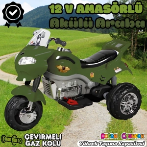 Amortisörlü Akülü Turbo GoWay Motosiklet Yeşil - Aliş GoWay Motorsiklet 12 Volt Akülü Motor - Aliş Go Way Motor