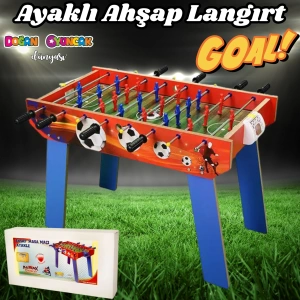 Ayaklı Ahşap Langırt Seti - Ahşap Oyuncak - Futbol Oyuncakları - Top Oyuncak Langırt Setleri - Langırt Oyuncakları - Ahşap Masa Oyunu