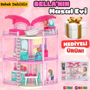 Bellanın Masal Evi - Bella Oyuncak Ev - Barbie Ev Seti - Barbie Ev Seti - Bellanın Masal Evi - Bella 3 Katlı Evi