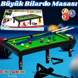 Büyük Bilardo Masası - Bilardo Maçı - Bilardo Oyuncak - 8 Ball Oyunu - Büyük Bilardo Seti - Bilardo Oyuncağı