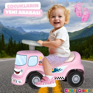 Go Hero İlk Arabam Pembe - Binmeli Araba İlk Arabam - Çocuk Arabası - İlk Adım Arabası - 4 Teker Araç