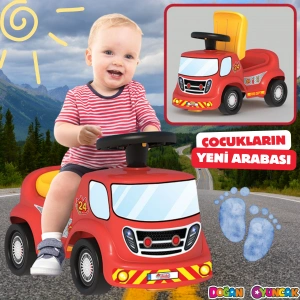 Go Hero İtfaiye Arabası - Binmeli Araba İlk Arabam - Çocuk Arabası - İlk Adım Arabası - 4 Teker Araç