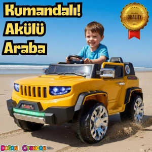 İznik Sarı Uzaktan Kumandalı 4X2 12 Volt Akülü Araba - RC Jeep Akülü Araba