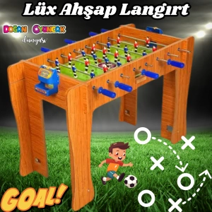 Lüx Ahşap Langırt Seti - Ahşap Oyuncak - Futbol Oyuncakları - Top Oyuncak Langırt Setleri - Langırt Oyuncakları - Ahşap Masa Oyunu