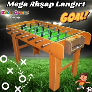 Mega Ahşap Langırt Seti - Ahşap Oyuncak - Futbol Oyuncakları - Top Oyuncak Langırt Setleri - Langırt Oyuncakları - Ahşap Masa Oyunu