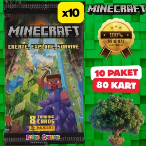 Orijinal Minecraft Treadin Card (10 Paket) - Minecraft Oyun Kartları - Minecraft Koleksiyonluk Kartı Minecraft Kart