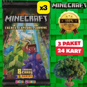 Orijinal Minecraft Treadin Card (3 Paket) - Minecraft Oyun Kartları - Minecraft Koleksiyonluk Kartı Minecraft Kart