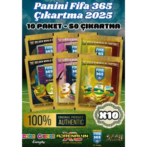 Panini FIFA 365 2025 Sticker 10 Paket - Futbolcu Çıkartmaları - Trading Futbolcu Oyuncu Kartı Panini Stickers