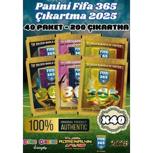 Panini FIFA 365 2025 Sticker 40 Paket - Futbolcu Çıkartmaları - Trading Futbolcu Oyuncu Kartı Panini Stickers