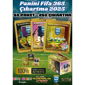 Panini FIFA 365 2025 Sticker 50 Paket - Futbolcu Çıkartmaları - Trading Futbolcu Oyuncu Kartı Panini Stickers