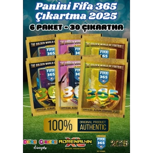 Panini FIFA 365 2025 Sticker 6 Paket - Futbolcu Çıkartmaları - Trading Futbolcu Oyuncu Kartı Panini Stickers