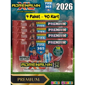 Panini FIFA 365 Adrenalyn XL 2026 Premium Kart (4 Paket) - Futbolcu Kartları - Trading Oyuncu Kartı - Fifa Oyuncu Kartı
