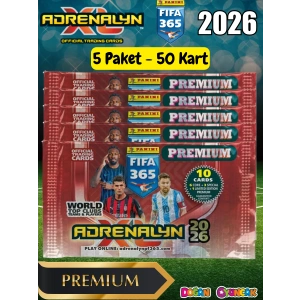 Panini FIFA 365 Adrenalyn XL 2026 Premium Kart (5 Paket) - Futbolcu Kartları - Trading Oyuncu Kartı - Fifa Oyuncu Kartı