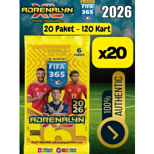 Panini FIFA 365 Adrenalyn XL 2026 Trading Kart (20 Paket) - Futbolcu Kartları - Trading Oyuncu Kartı - Fifa Oyuncu Kartı