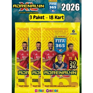 Panini FIFA 365 Adrenalyn XL 2026 Trading Kart (3 Paket) - Futbolcu Kartları - Trading Oyuncu Kartı - Fifa Oyuncu Kartı