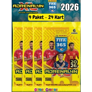 Panini FIFA 365 Adrenalyn XL 2026 Trading Kart (4 Paket) - Futbolcu Kartları - Trading Oyuncu Kartı - Fifa Oyuncu Kartı