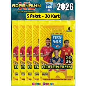 Panini FIFA 365 Adrenalyn XL 2026 Trading Kart (5 Paket) - Futbolcu Kartları - Trading Oyuncu Kartı - Fifa Oyuncu Kartı