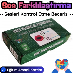 Ses Farklılaştırma - Sesleri Kontrol Etme Becerisi - Ses Kartları Konuşma Etkinliği Otizim Kartları