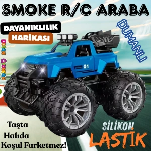 Smoke R/C Araba Mavi - Uzaktan Kumandalı Duman Atan Araba - Dumanlı Kumandalı Araba - Uzaktan Kumandalı Araba