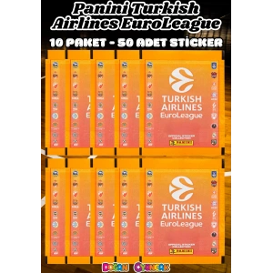 Turkish Airlines Euroleague Çıkartma Paketi (10 Paket) - Basketbol EuroLeague Sticker Çıkarmaları Panini Basketbol