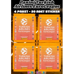 Turkish Airlines Euroleague Çıkartma Paketi (4 Paket) - Basketbol EuroLeague Sticker Çıkarmaları Panini Basketbol