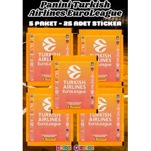 Turkish Airlines Euroleague Çıkartma Paketi (5 Paket) - Basketbol EuroLeague Sticker Çıkarmaları Panini Basketbol