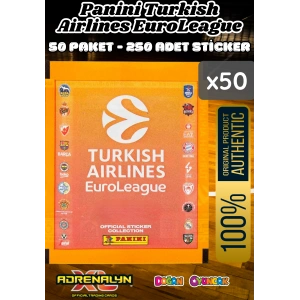 Turkish Airlines Euroleague Çıkartma Paketi (50 Paket) - Basketbol EuroLeague Sticker Çıkarmaları Panini Basketbol