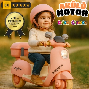 Wespina Uzaktan Kumandalı 3 Tekerli Akülü Motor Pembe - Akülü Çocuk Motor Müzik Çalarlı Uzaktan Kumandalı Motor