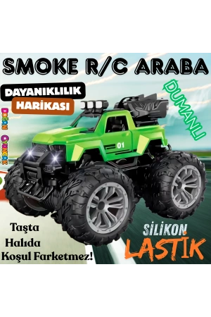 Smoke R/C Araba Yeşil - Uzaktan Kumandalı Duman Atan Araba - Dumanlı Kumandalı Araba - Uzaktan Kumandalı Araba