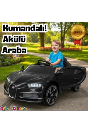 Bravo GT Siyah Uzaktan Kumandalı 4X2 12 Volt Akülü Araba - RC Bugatti Akülü Araba