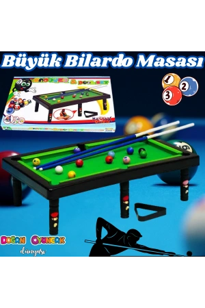 Büyük Bilardo Masası - Bilardo Maçı - Bilardo Oyuncak - 8 Ball Oyunu - Büyük Bilardo Seti - Bilardo Oyuncağı